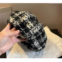 Well Crafted Chanel Tweed Beret Hat 1019005 Black/White 2024