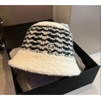 Reasonable Price Chanel Heart Shearling Fur Bucket Hat 1019016 White 2024