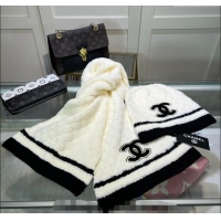 Good Looking Chanel Long Scarf and Hat Set CH102113 White 2024