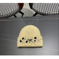 Cheapest Prada Knit Hat with Charm 0111 Yellow 2024