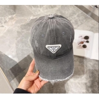 Top Grade Prada Denim Baseball hat 0131 Grey 2024