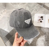 Top Grade Prada Denim Baseball hat 0131 Grey 2024