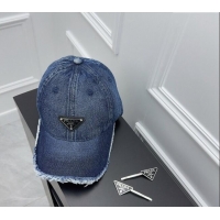 Famous Brand Prada Denim Baseball Hat 0301 Blue 2024