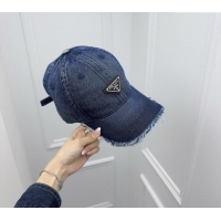 Famous Brand Prada Denim Baseball Hat 0301 Blue 2024