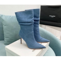 Good Product Amina Muaddi Jahleel Short Boots 9.5cm in Medium Denim 903007