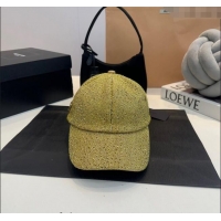 Fashion Discount Prada Crystals Allover Baseball Hat 0302 Gold Yellow 2024