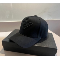 Top Grade Prada Canvas Baseball Hat 0302 Black 2024