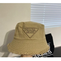 Classic Specials Prada Canvas Bucket Hat with Fringe 0302 Beige 2024