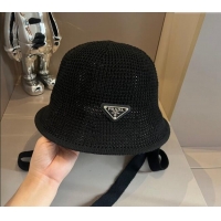 Buy Cheapest Prada Knit Bucket Hat 0514 Black 2024