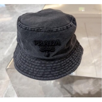 Well Crafted Prada Canvas Bucket Hat 073001 Black 2024