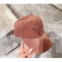 Luxury Classic Prada Canvas Baseball Hat 073001 Brown 2024