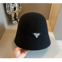 Most Popular Prada Knit Bucket Hat with Logo and Bow 1019015 Black 2024