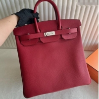 Promotional Hermes Hac Birkin 40 Bag in Togo Leather Q5 National Flag H40 Red/Silver 2024 (Half Handmade)