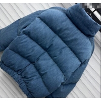 Popular Style Chanel Denim Down Jacket 1025 Blue 2024