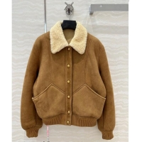 Buy Fashionable Celine Suede and Fur Jacket 1025 Brown 2024