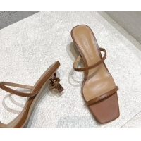 Charming Bottega Veneta Knot Slide Sandals 4.5cm in Calfskin Brown 430148