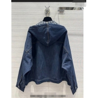 Top Quality Dior Denim Jacket 1025 Deep Blue 2024