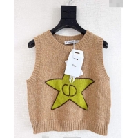 Top Grade Dior CD Star Knit Vest 1025 Dark Beige 2024