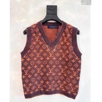 Well Crafted Louis Vuitton Monogram Knit Vest 1025 Orange 2024