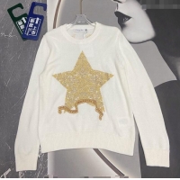 Reasonable Price Dior Star Embroidered Sweater 1025 White 2024