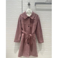 Pretty Style Miu Miu Suede Lambskin Coat 1025 Pink Purple 2024