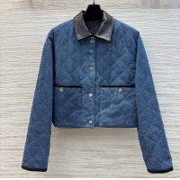 Top Quality Loewe Denim Padded Shirt 1025 Blue/Black 2024