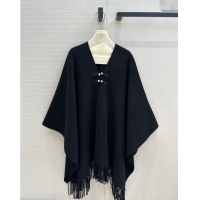 Top Grade Dior Wool Cashmere Shawl 78x140cm 1025 Black 2024