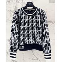 Affordable Price Fendi FF Knit Sweater 1025 Black/White 2024