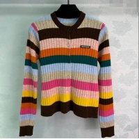 New Release Creation Miu Miu Striped Cardigan 1025 Multicolor 2024