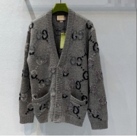 Affordable Price Gucci GG Cardigan 1025 Grey 2024