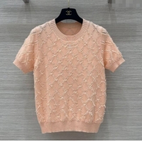 Well Crafted Chanel Quilted Knit Top 1025 Peachy Pink 2024