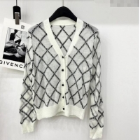 Affordable Price Chanel Quilted Cardigan CH1025 White 2024