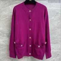 Most Popular Chanel Cashmere Cardigan CH102908 Purple 2024