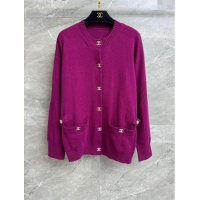 Most Popular Chanel Cashmere Cardigan CH102908 Purple 2024