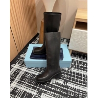 ​Fashion Discount Prada Leather High Boots 1W746N Black 2024