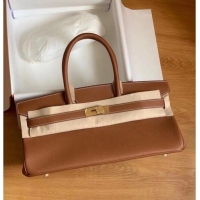 Well Crafted Hermes Shoulder Birkin 42 JPG Bag in Togo Leather H042 Brown/Gold 2024 (Half Handmade)