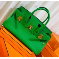 Well Crafted Hermes Shoulder Birkin 42 JPG Bag in Togo Leather H042 Green/Gold 2024 (Half Handmade)