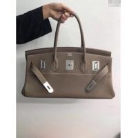 Most Popular Hermes Shoulder Birkin 42 JPG Bag in Togo Leather H042 Etoupe/Silver 2024 (Half Handmade)