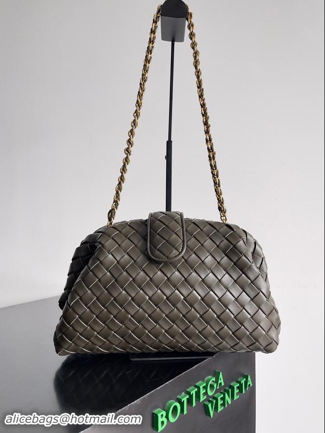 New Style Bottega Veneta Teen Lauren 1980 Clutch With Chain in Intrecciato Leather 785807 Fondant Brown 2024