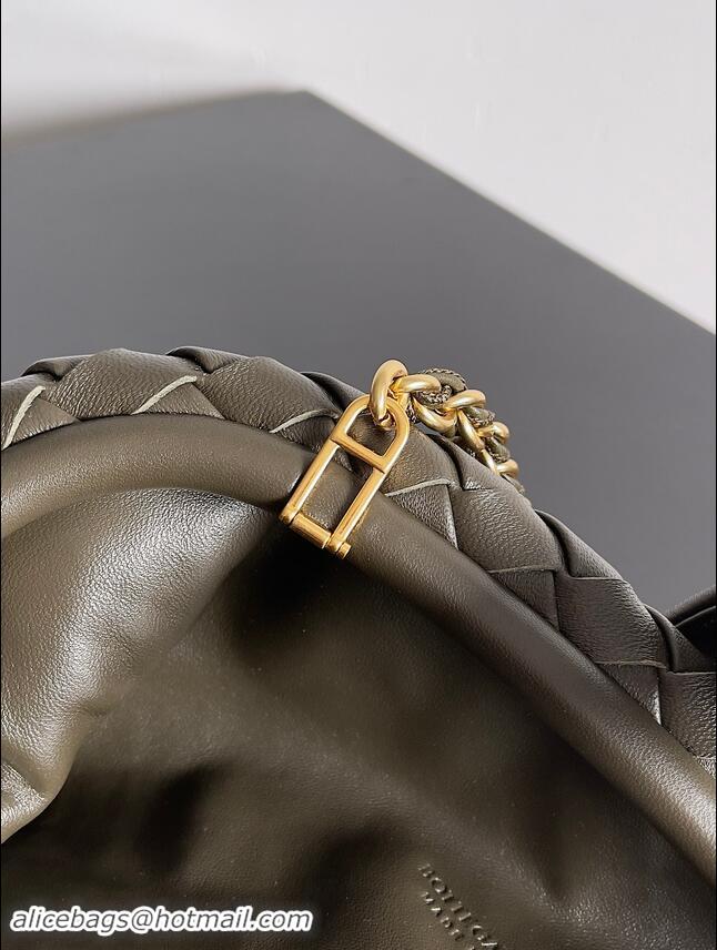 New Style Bottega Veneta Teen Lauren 1980 Clutch With Chain in Intrecciato Leather 785807 Fondant Brown 2024