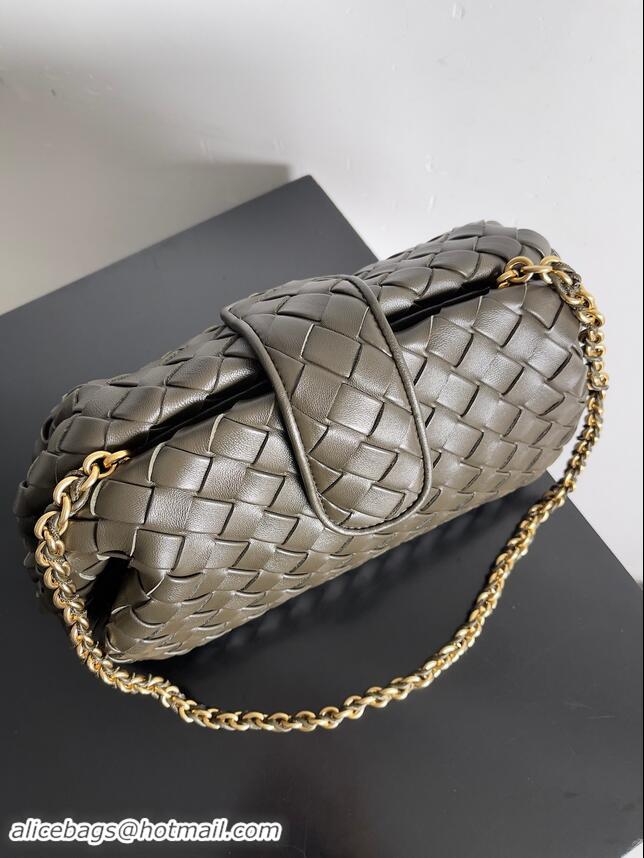 New Style Bottega Veneta Teen Lauren 1980 Clutch With Chain in Intrecciato Leather 785807 Fondant Brown 2024