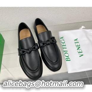 Stylish Bottega Veneta Astaire Loafers in Calfskin with One-Tone Knot Black 903044