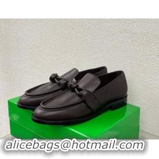 Sumptuous Bottega Veneta Astaire Loafers in Calfskin with One-Tone Knot Brown 903045