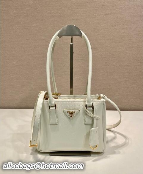 Buy Cheapest Prada Galleria Saffiano leather mini-bag 1BA906 White 2024