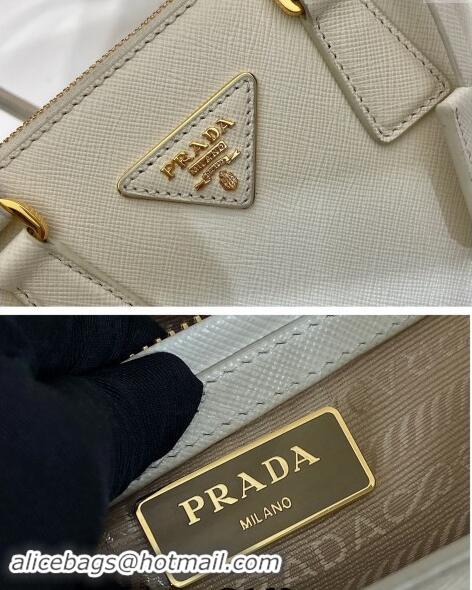 Buy Cheapest Prada Galleria Saffiano leather mini-bag 1BA906 White 2024