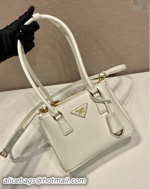 Buy Cheapest Prada Galleria Saffiano leather mini-bag 1BA906 White 2024