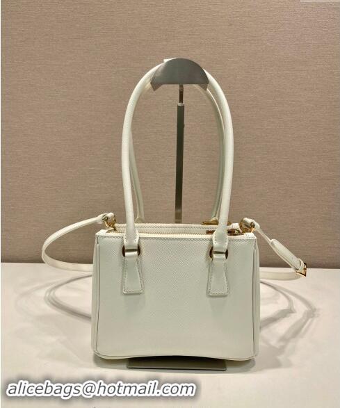 Buy Cheapest Prada Galleria Saffiano leather mini-bag 1BA906 White 2024