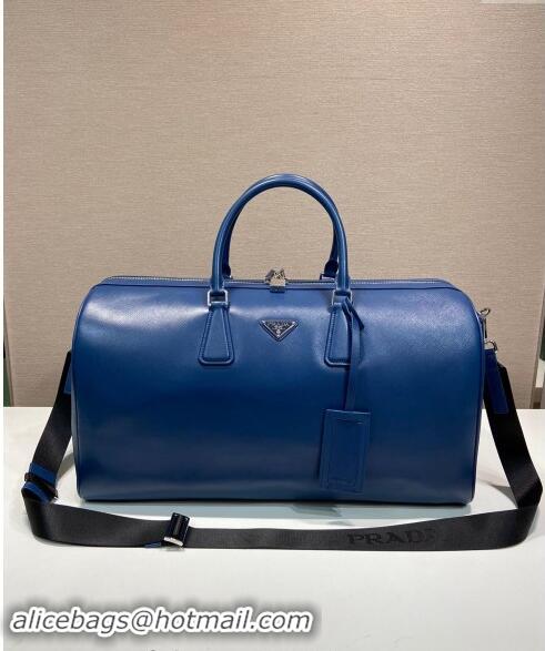 Pretty Style Prada Saffiano Leather Travel Bag 2VC018 Blue 2024