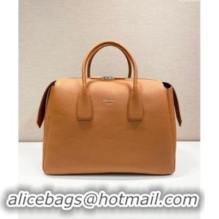 Grade Quality Prada Leather Travel Bag 2VC035 Light Brown 2024