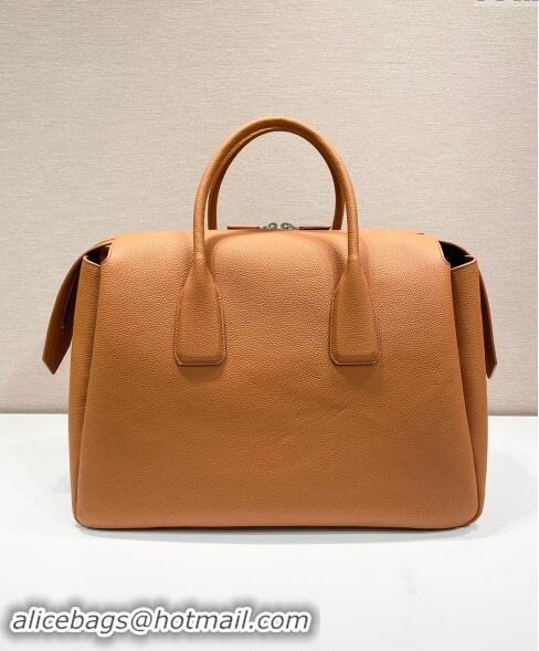 Grade Quality Prada Leather Travel Bag 2VC035 Light Brown 2024